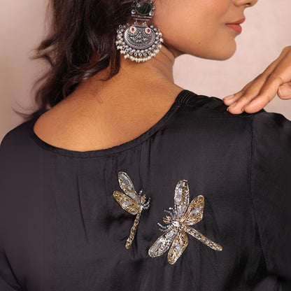 Black Sheer Dragonfly modal co-ord set