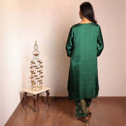 Dark Green Sheer buta modal co-ord set