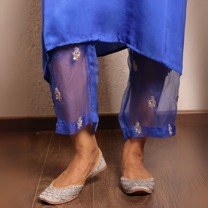 Navy Blue Sheer buta modal co-ord set