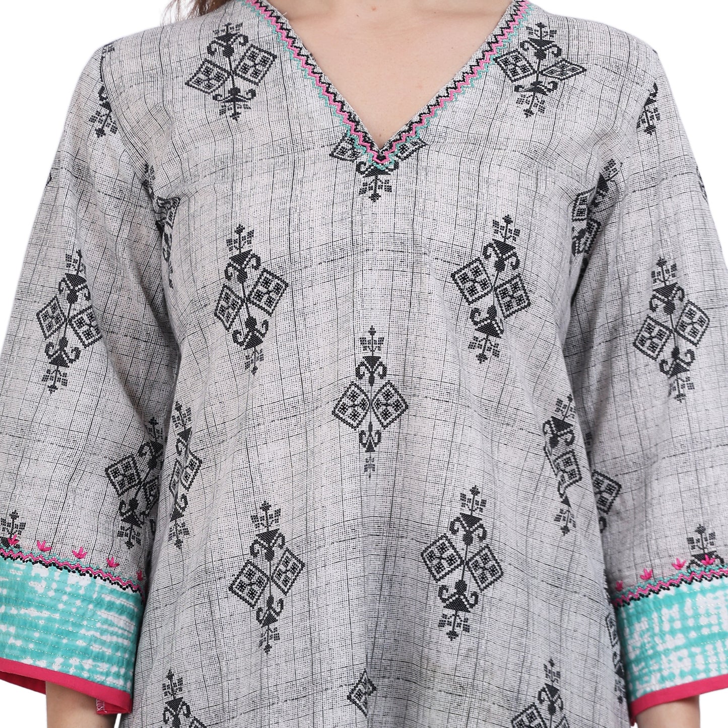 Asymmetric Printed Kurta Set
