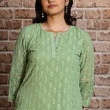 Green embroidered sharara set