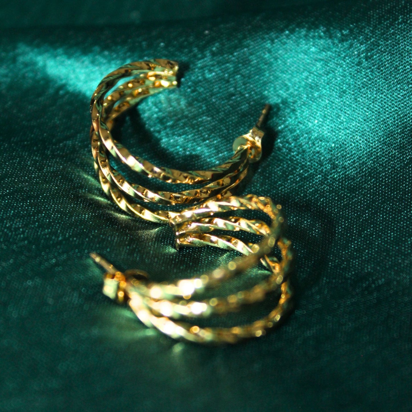 Golden stardust hoops