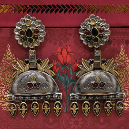 Two-Tone Heritage Bell Jhumkas