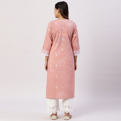 Printed Cotton kurta with Embroidery