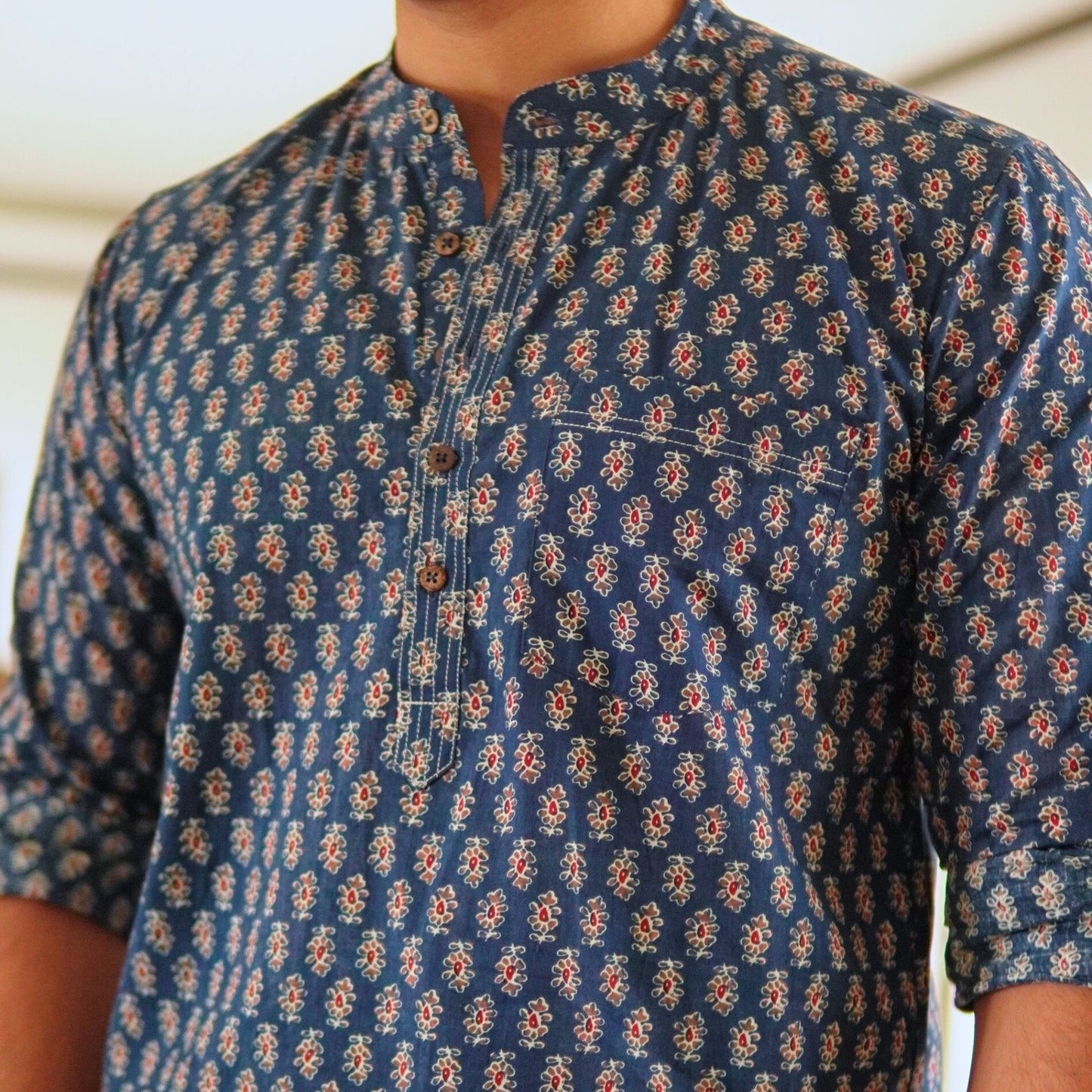 Cotton printed full sleeves kurta shirt