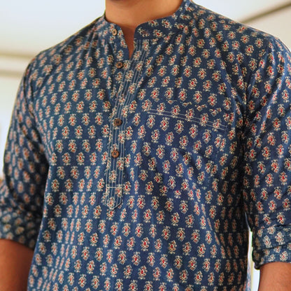 Cotton printed full sleeves kurta shirt