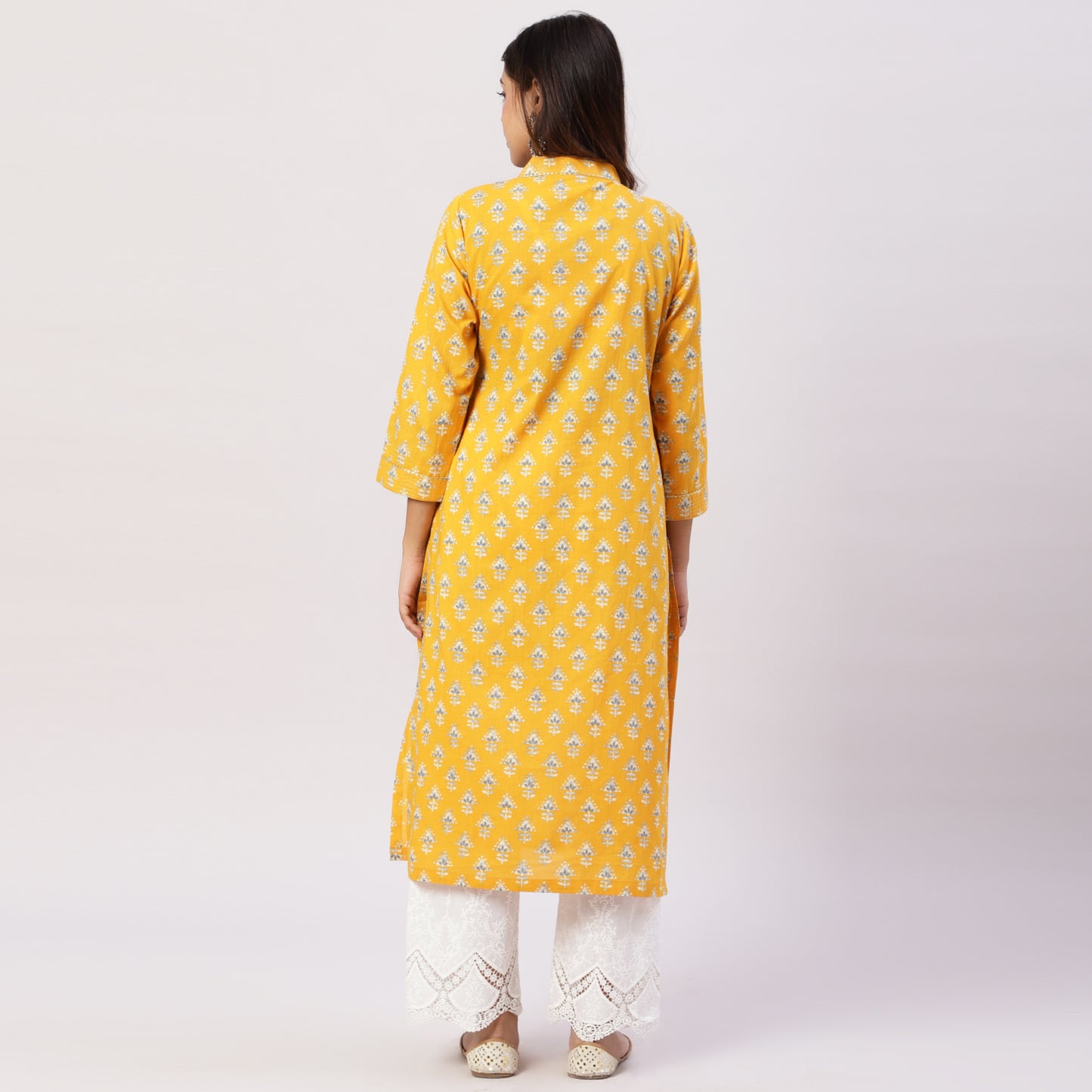 Angarkha style cotton printed kurta