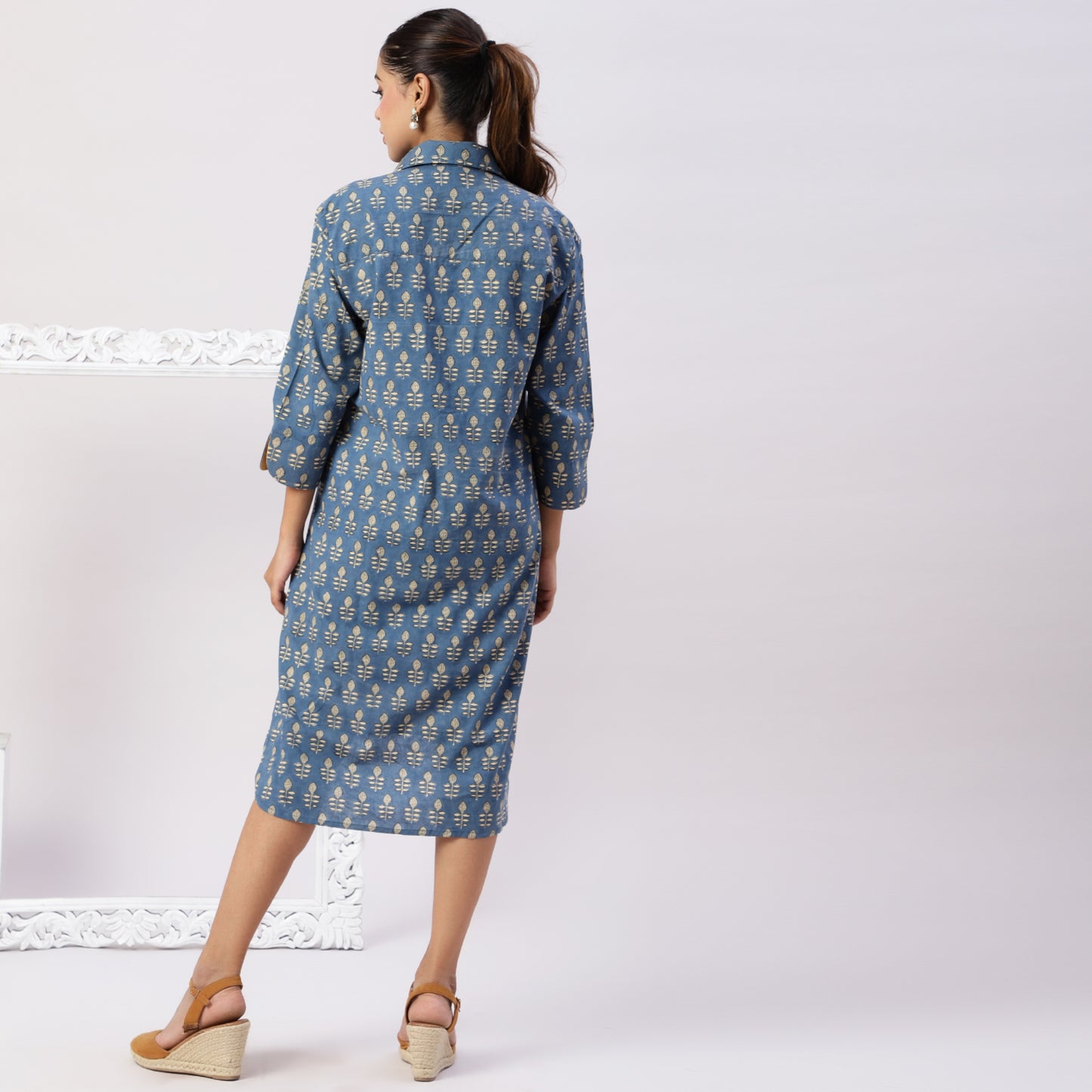 Printed Cotton Shirt Dress