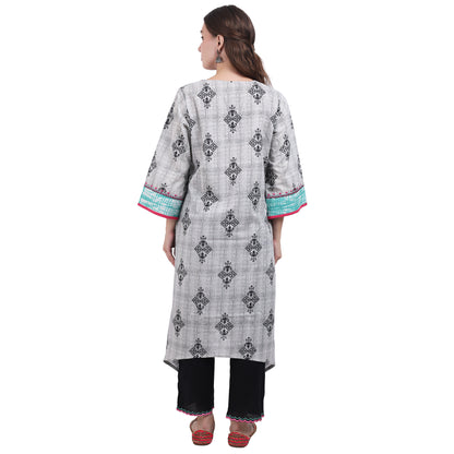 Asymmetric Printed Kurta Set