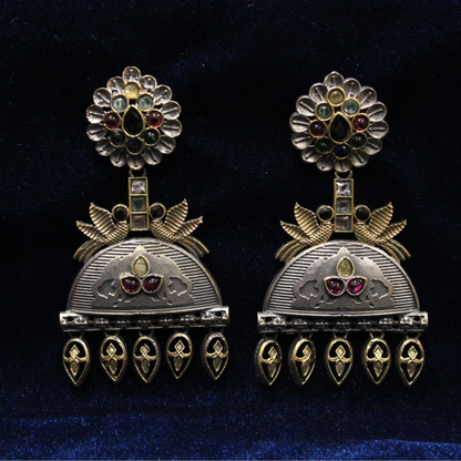 Two-Tone Heritage Bell Jhumkas