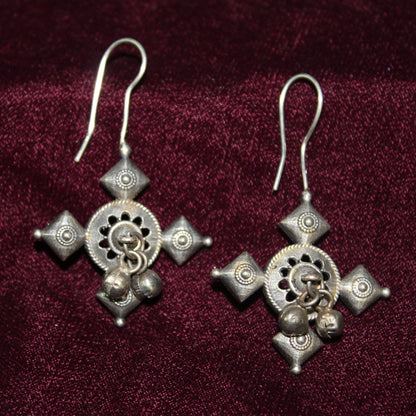 Silva Sutra Tribal Cross Earrings