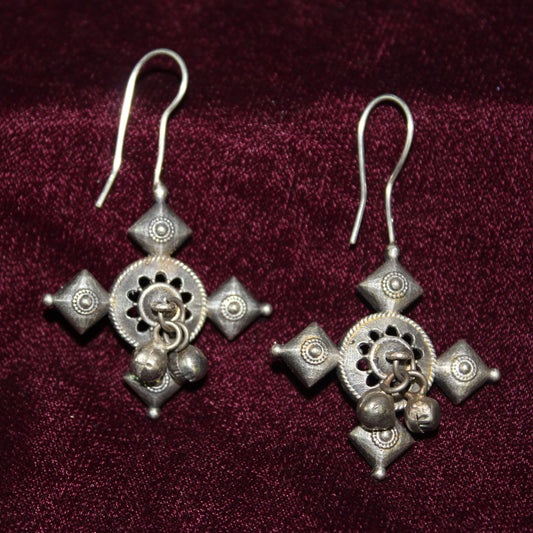 Silva Sutra Tribal Cross Earrings
