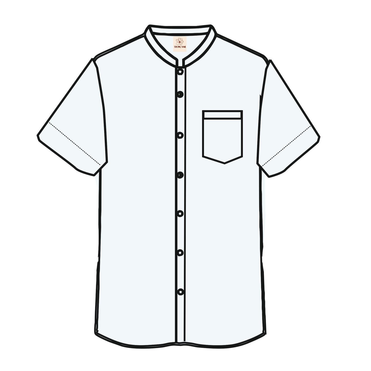 Band collar Shirt Half Sleeves