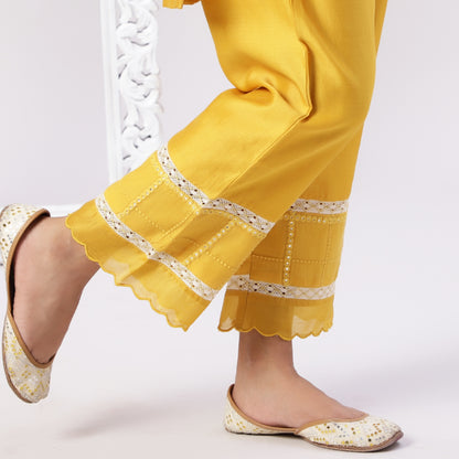 Chanderi mirror work kurta set with dupatta