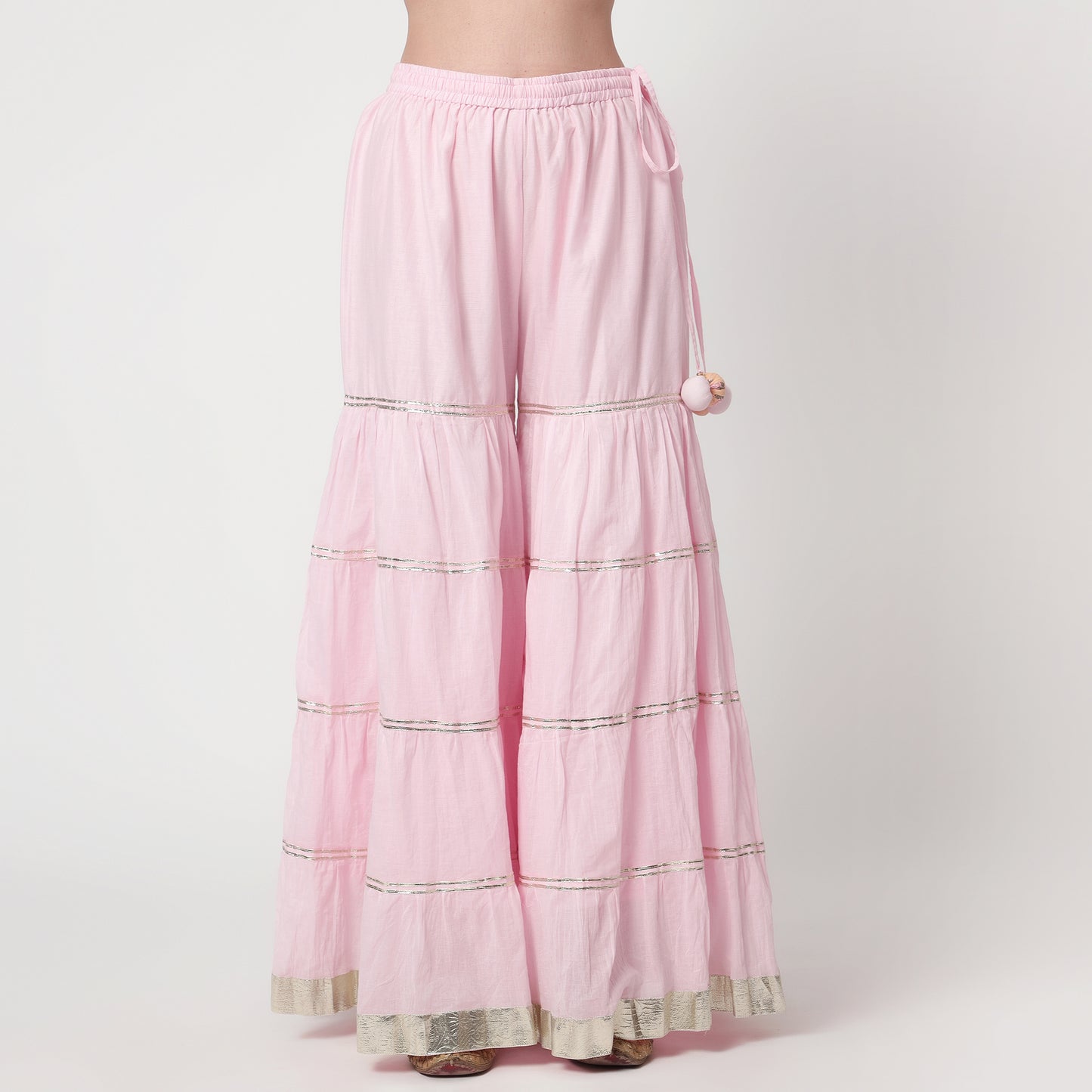 pink chanderi sharara Set