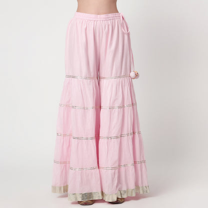pink chanderi sharara Set