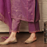 Embroidered purple metallic chanderi kurta set