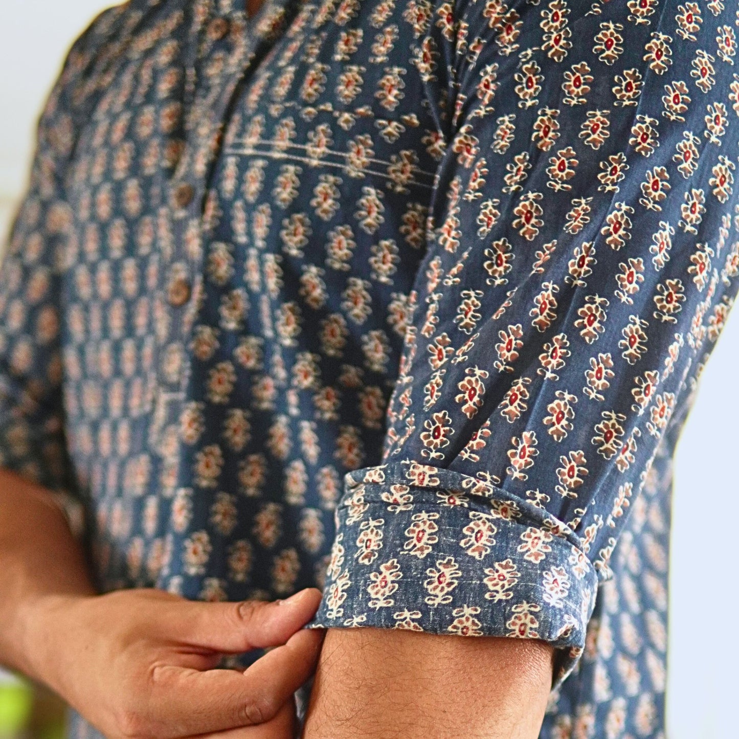 Cotton printed full sleeves kurta shirt