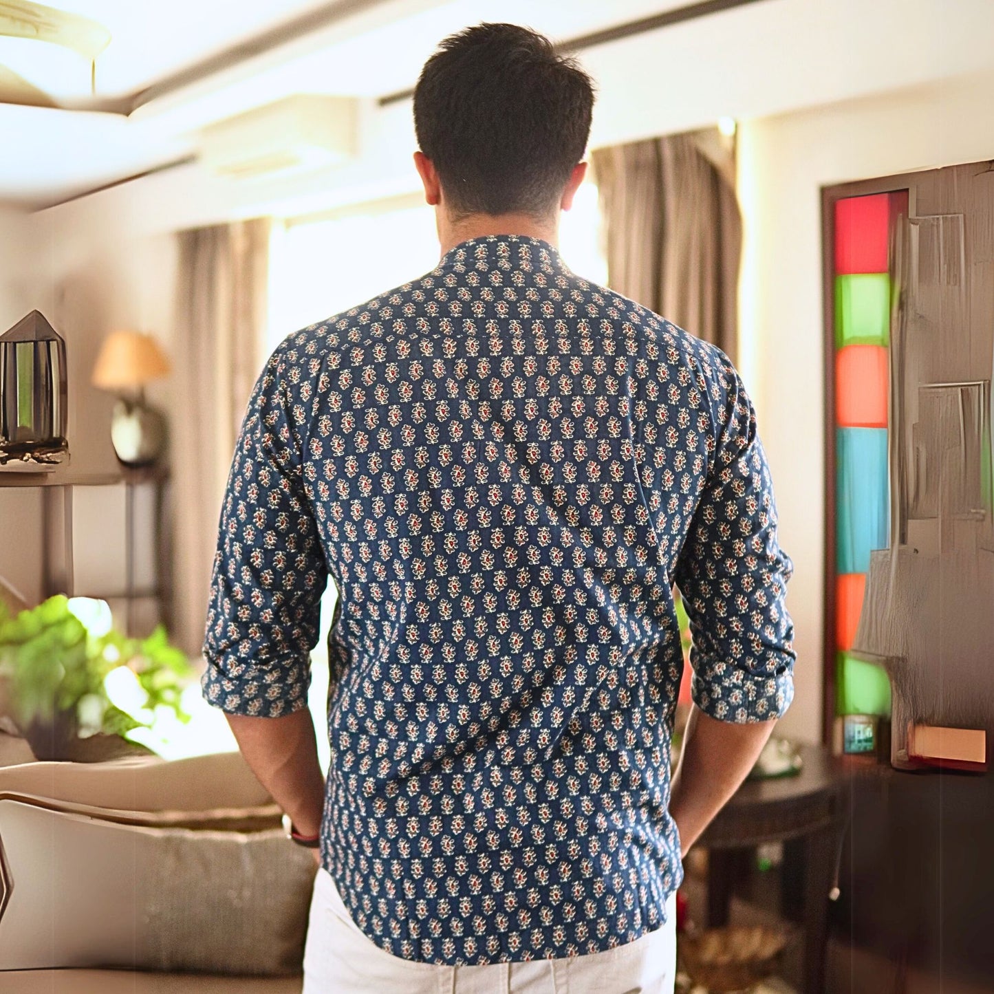 Cotton printed full sleeves kurta shirt