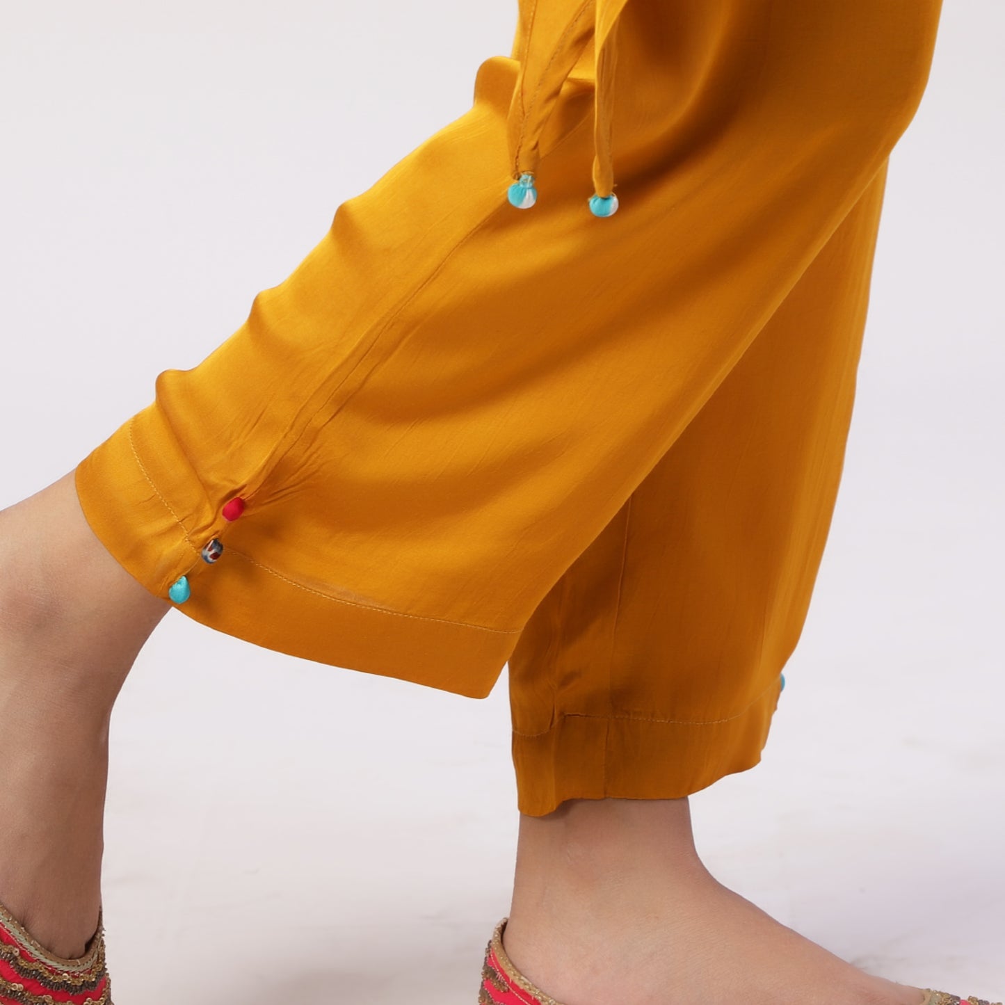 plain embroidered Modal Silk Kurta with Pants