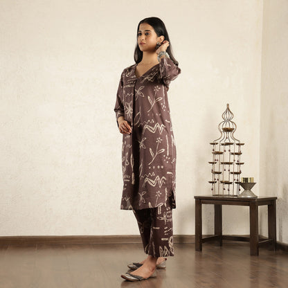 Brown Sukoon Co-ord Set