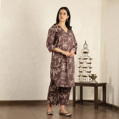 Brown Sukoon Co-ord Set