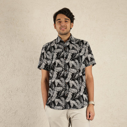 Black Men's Printed Shirt