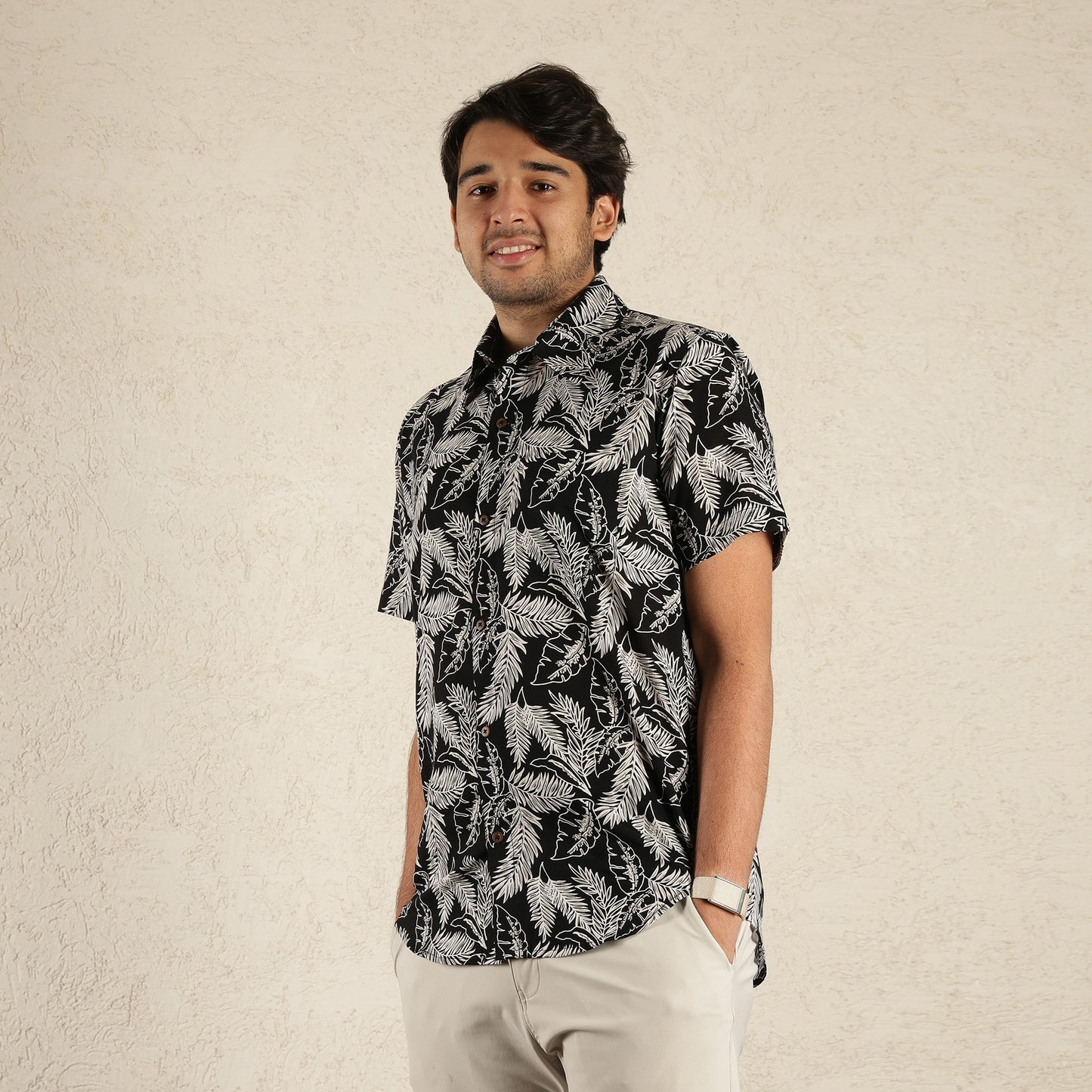 Black Men's Printed Shirt