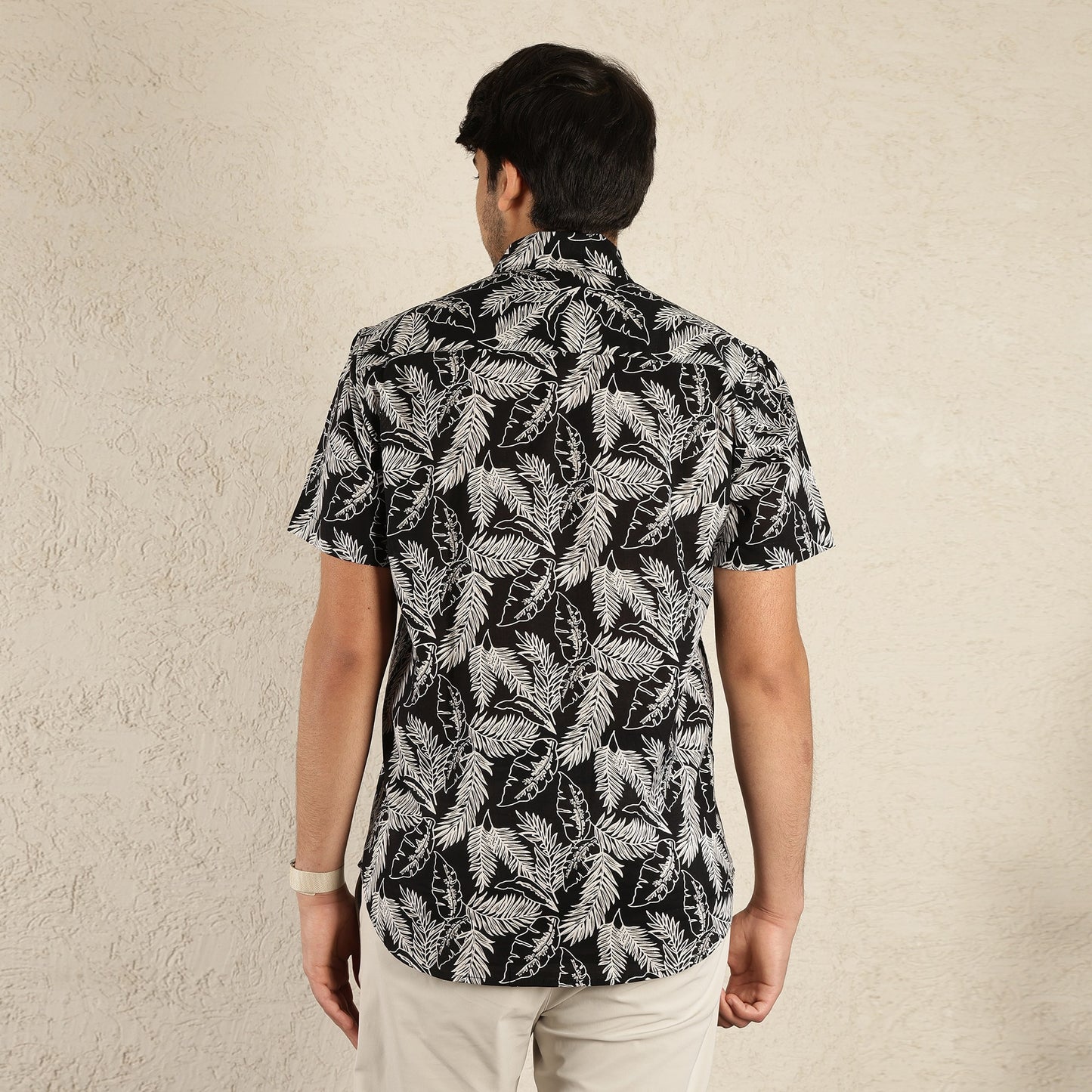 Black Men's Printed Shirt