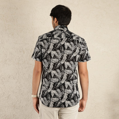Black Men's Printed Shirt