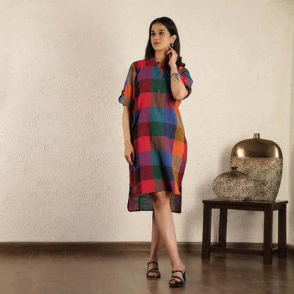 Multicoloured Checked Dress