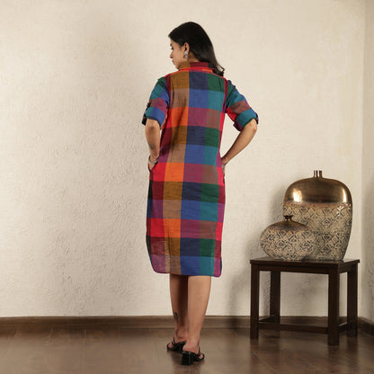 Multicoloured Checked Dress