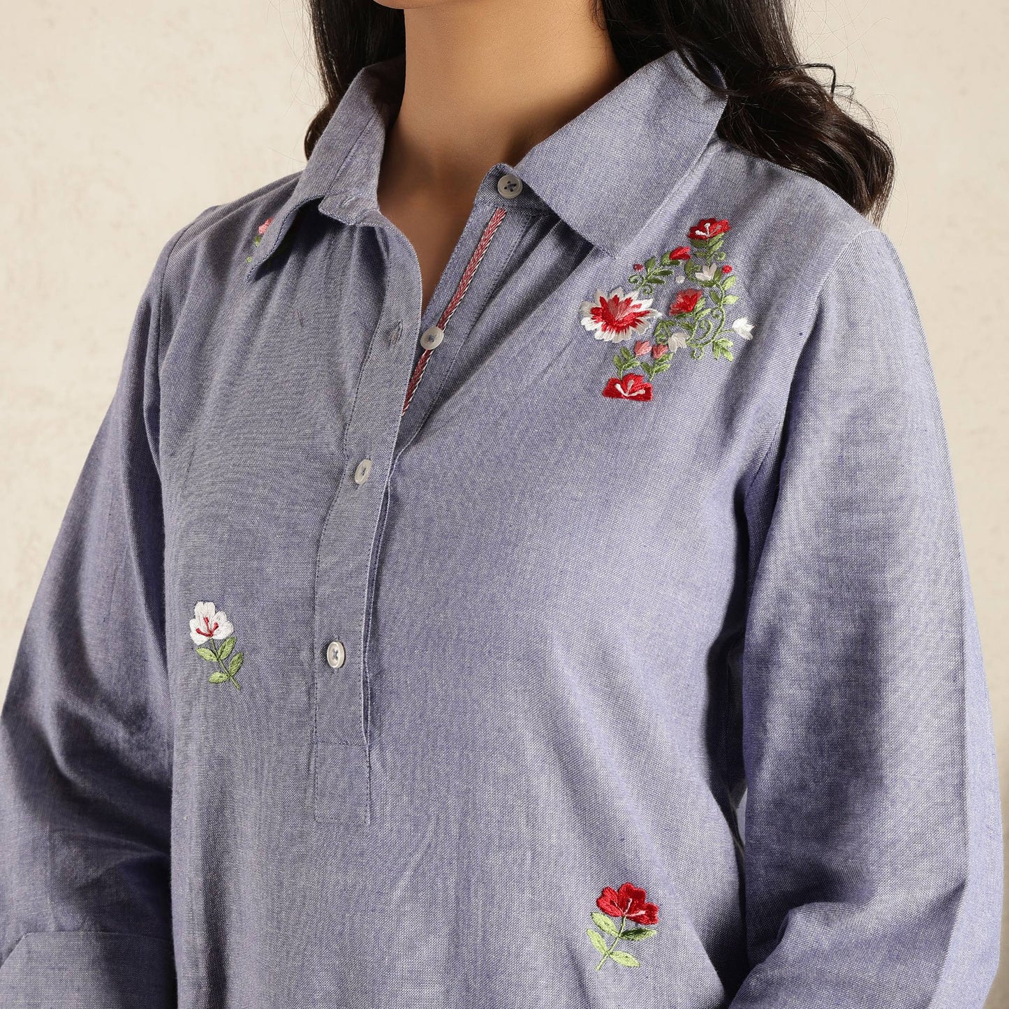 Blue Embroidered Dress