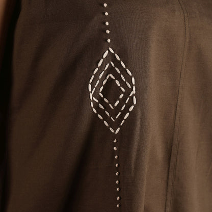 Brown Hand embroidered Dress