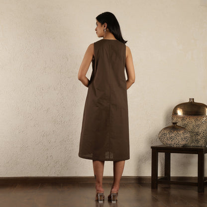 Brown Hand embroidered Dress