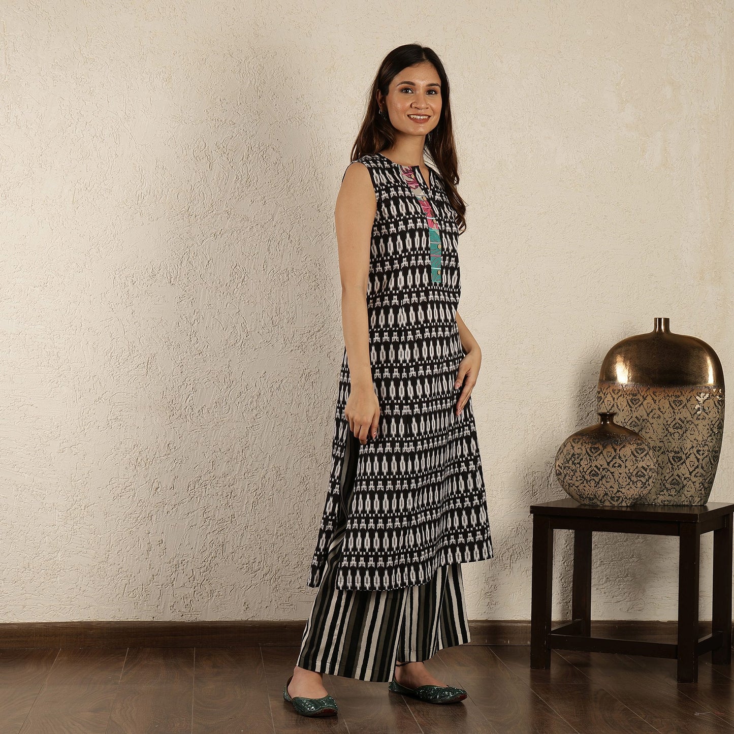 Black Ikat kurta