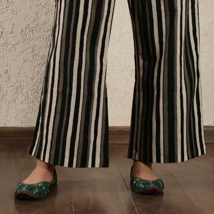 Black & White Ikat Cotton Suit Set