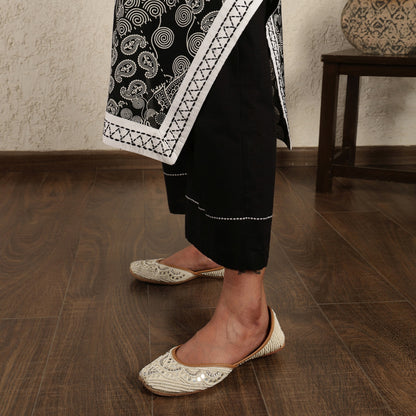 Black printed kurta
