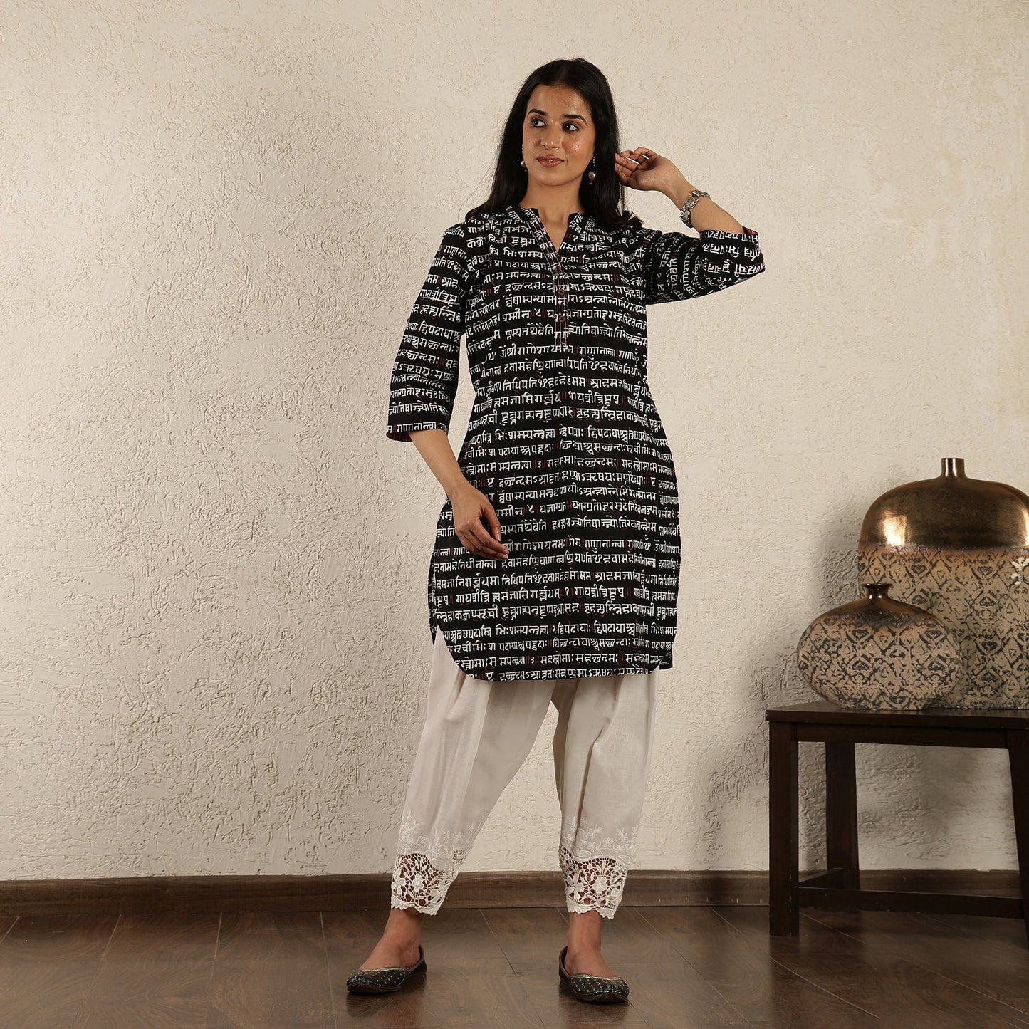 Black & White printed suit set