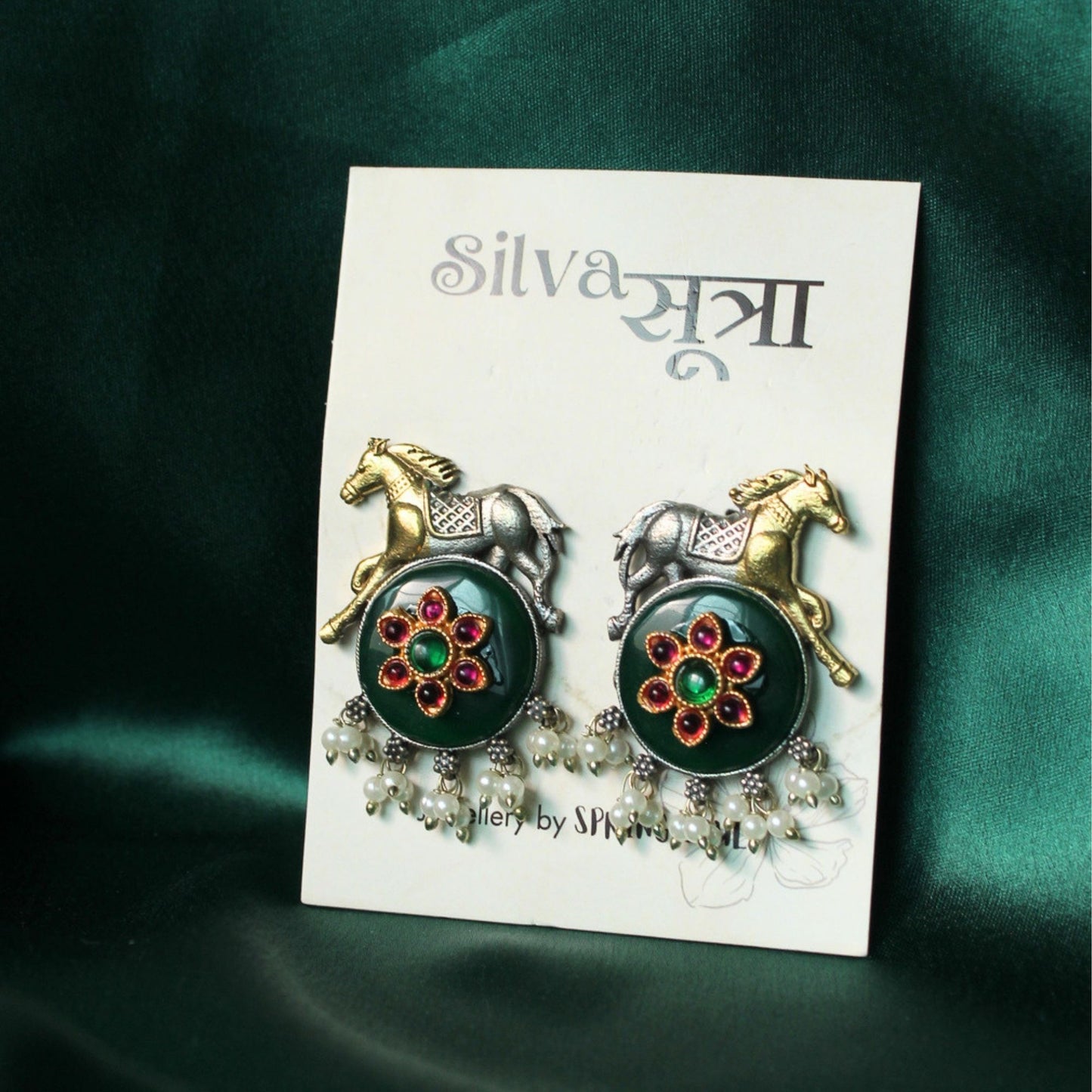 Green Royal Ashva handmade Earrings