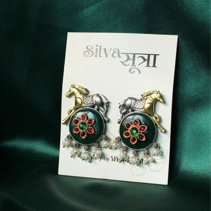 Green Royal Ashva handmade Earrings