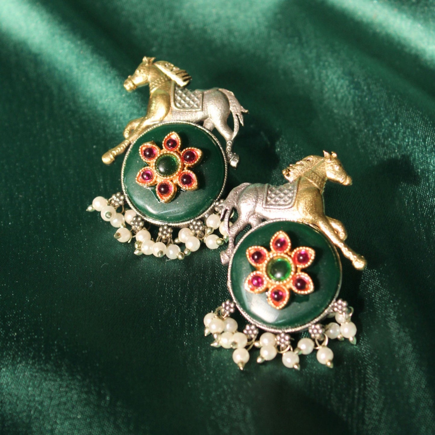 Green Royal Ashva handmade Earrings