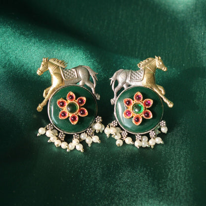 Green Royal Ashva handmade Earrings