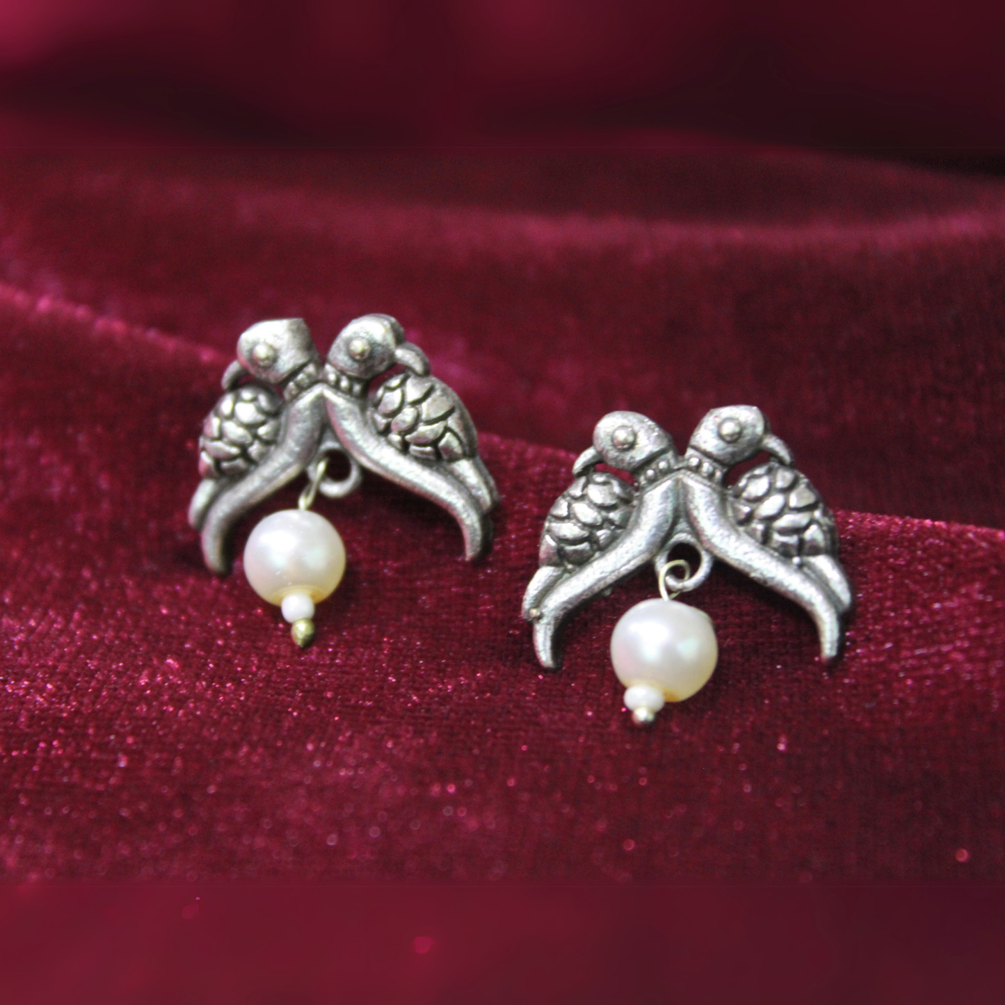 Silva Sutra twin bird stud earrings