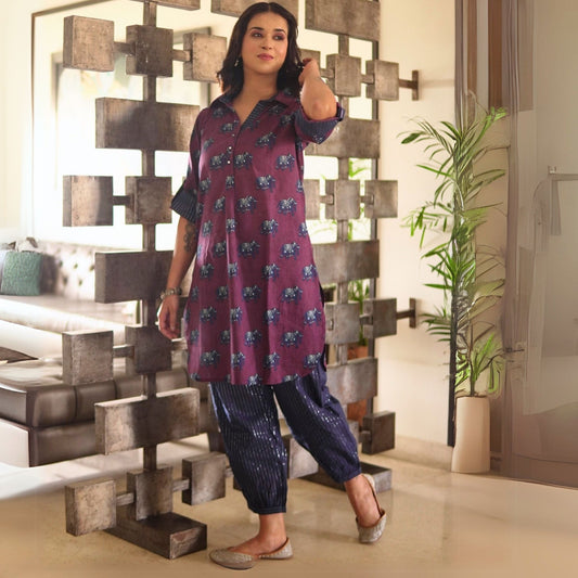 Wine block printed co-ord set