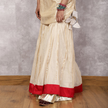 Off white Tissue Chanderi gota work Sharara Set