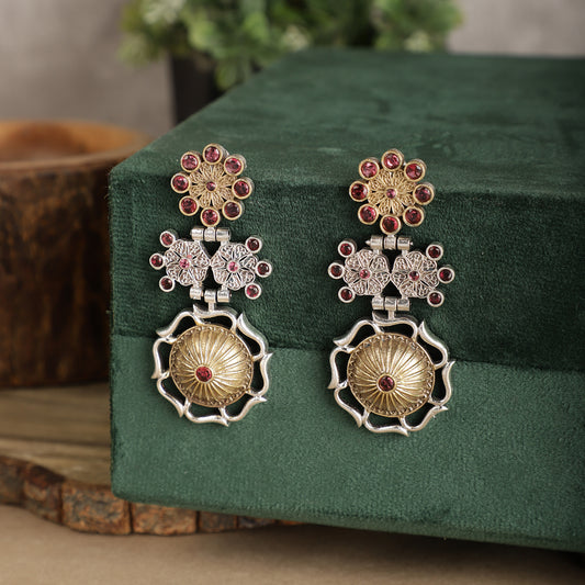 Ruby Regal Dual-toned Earrings