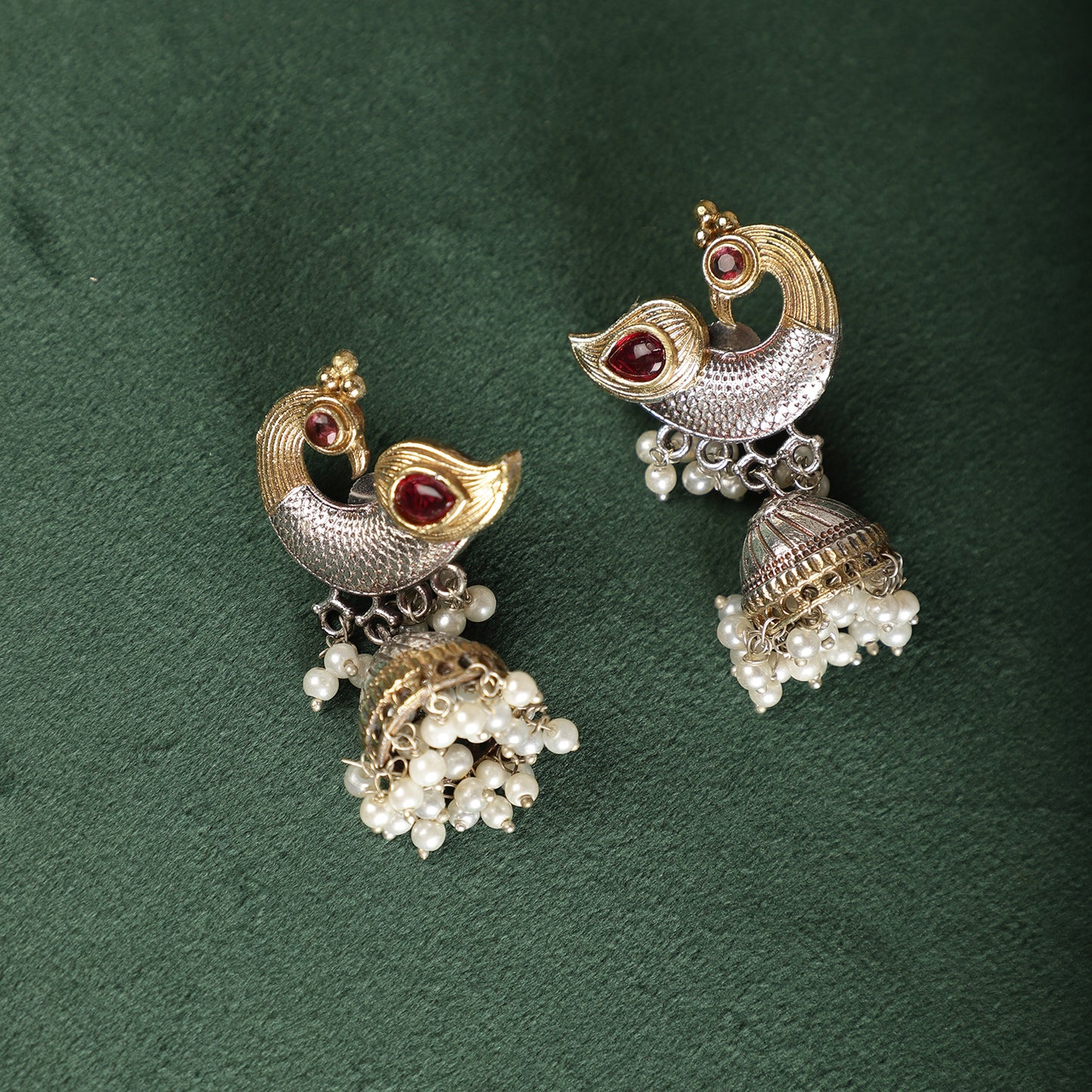 Mayurika Dual-Tone Jhumkas