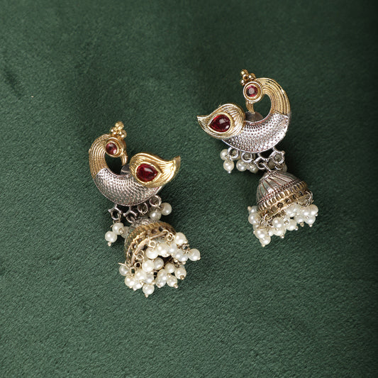 Mayurika Dual-Tone Jhumkas