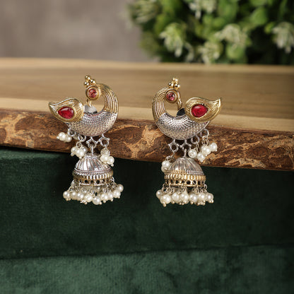 Mayurika Dual-Tone Jhumkas